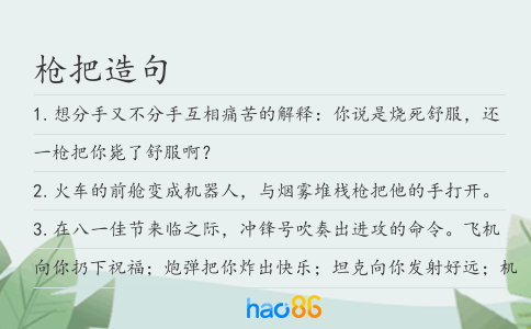 枪把造句
