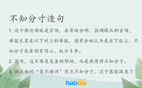 不知分寸造句