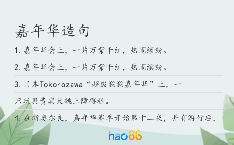 嘉年华造句