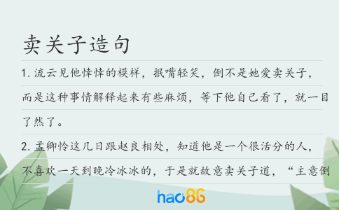 卖关子造句