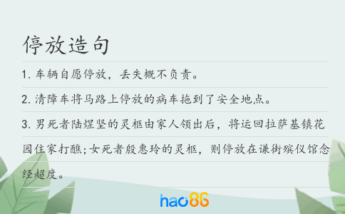 停放造句