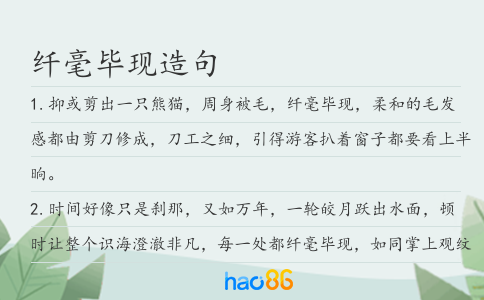 纤毫毕现造句