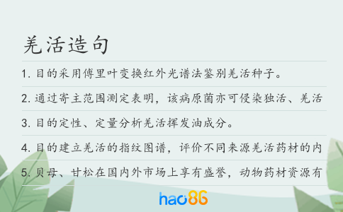 羌活造句
