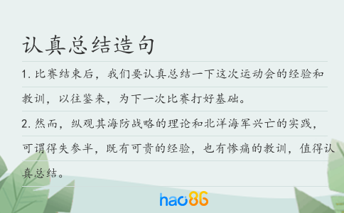认真总结造句