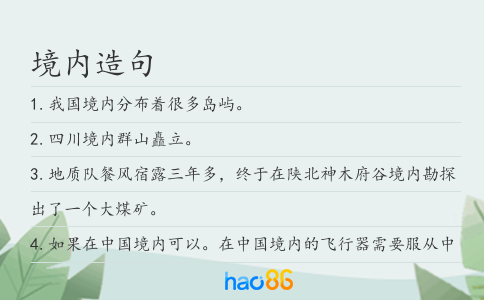 境内造句
