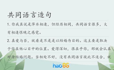 共同语言造句