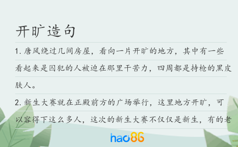 开旷造句