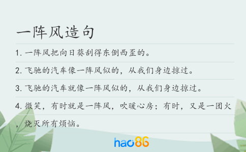 一阵风造句