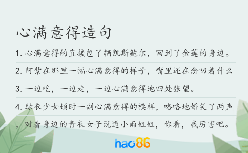 心满意得造句