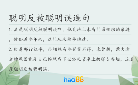聪明反被聪明误造句