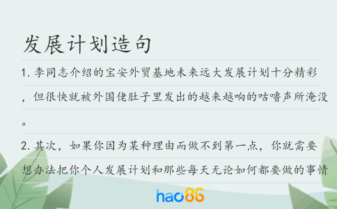发展计划造句