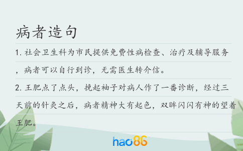 病者造句