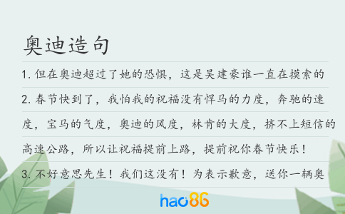 奥迪造句