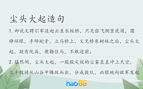 尘头大起造句