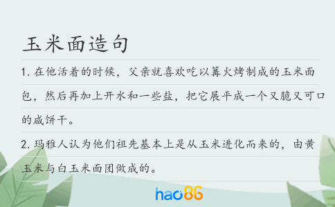 玉米面造句
