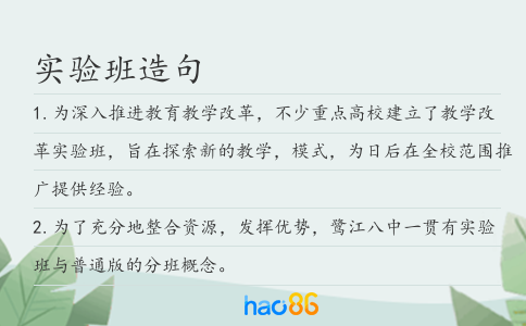 实验班造句