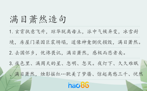 满目萧然造句
