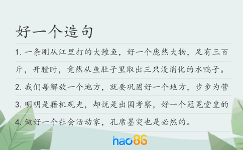 好一个造句