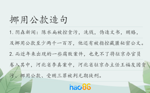 挪用公款造句
