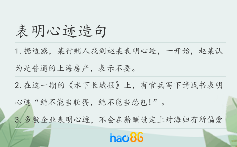表明心迹造句