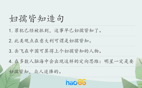 妇孺皆知造句