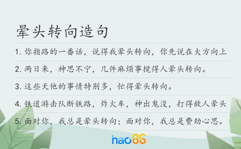 晕头转向造句