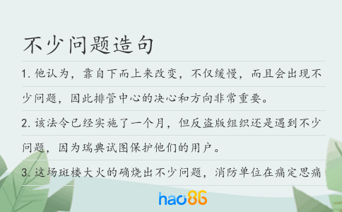 不少问题造句