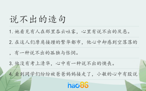 说不出的造句
