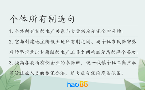 个体所有制造句