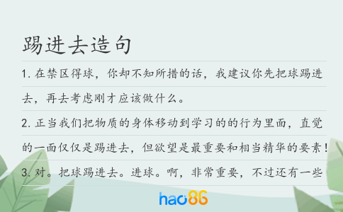 踢进去造句