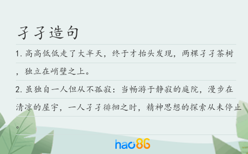 孑孑造句