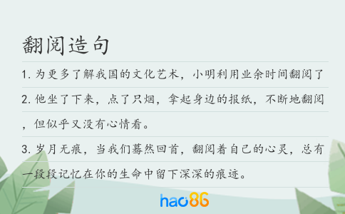 翻阅造句