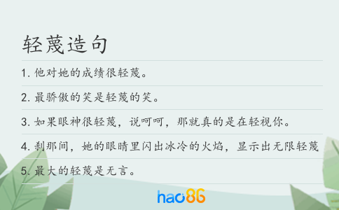 轻蔑造句