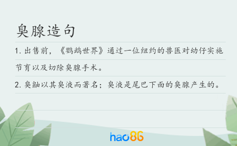 臭腺造句