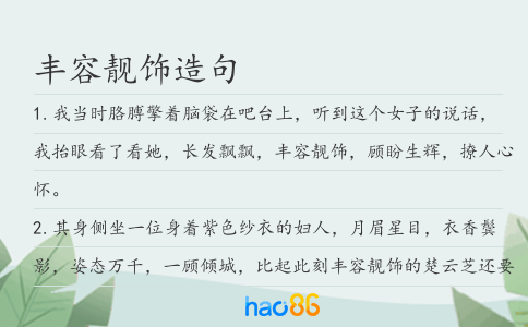 丰容靓饰造句