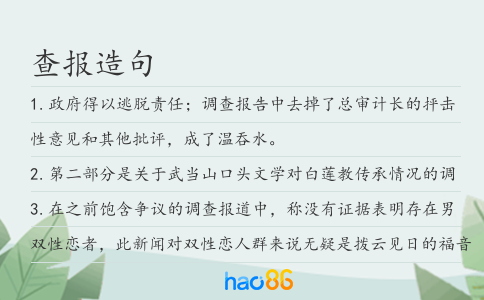 查报造句