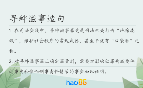 寻衅滋事造句