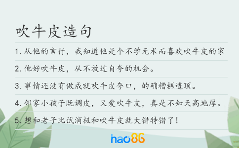 吹牛皮造句