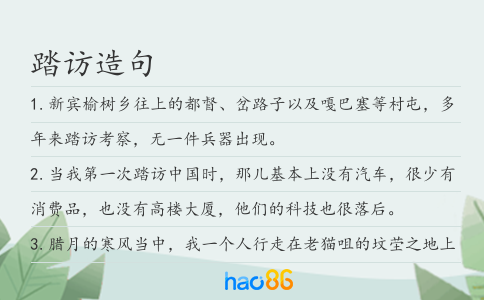 踏访造句