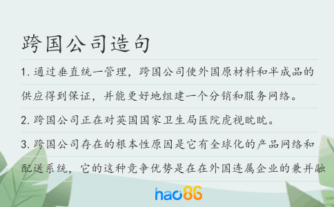 跨国公司造句
