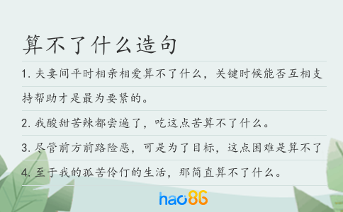 算不了什么造句