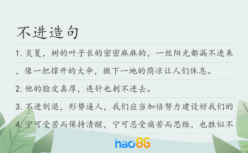不进造句