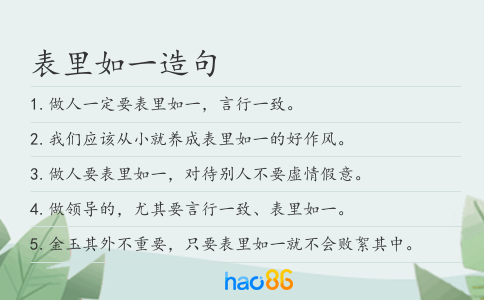 表里如一造句