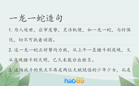 一龙一蛇造句