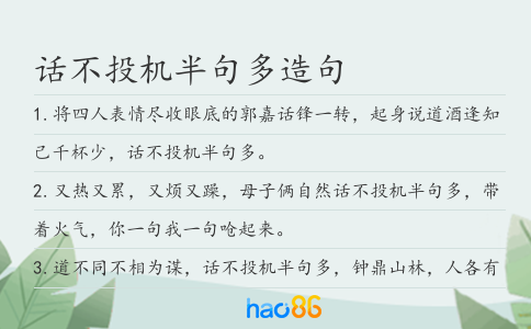 话不投机半句多造句