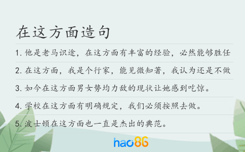 在这方面造句