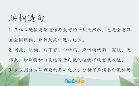 珙桐造句