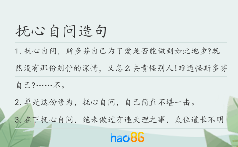 抚心自问造句