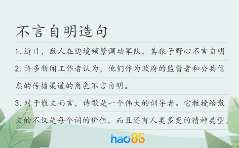 不言自明造句