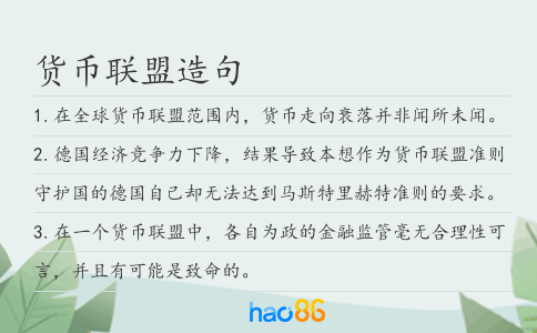 货币联盟造句